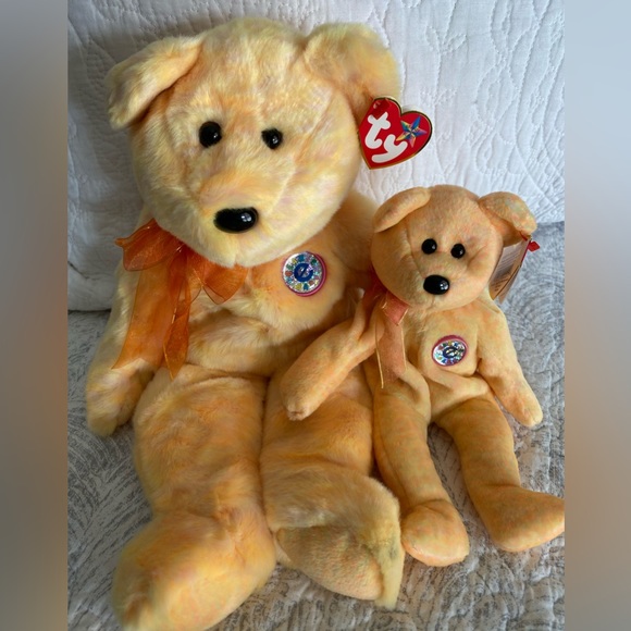 🧡 RETIRED MATCHING SET. Beanie BUDDY Bear “Sunny” & Beanie BABY Bear “Sunny”. - Picture 8 of 16